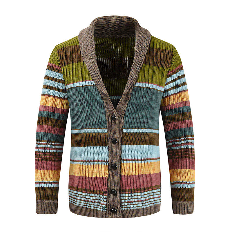 Herrcardigan – Stickad – Knappstängning – Avslappnad passform