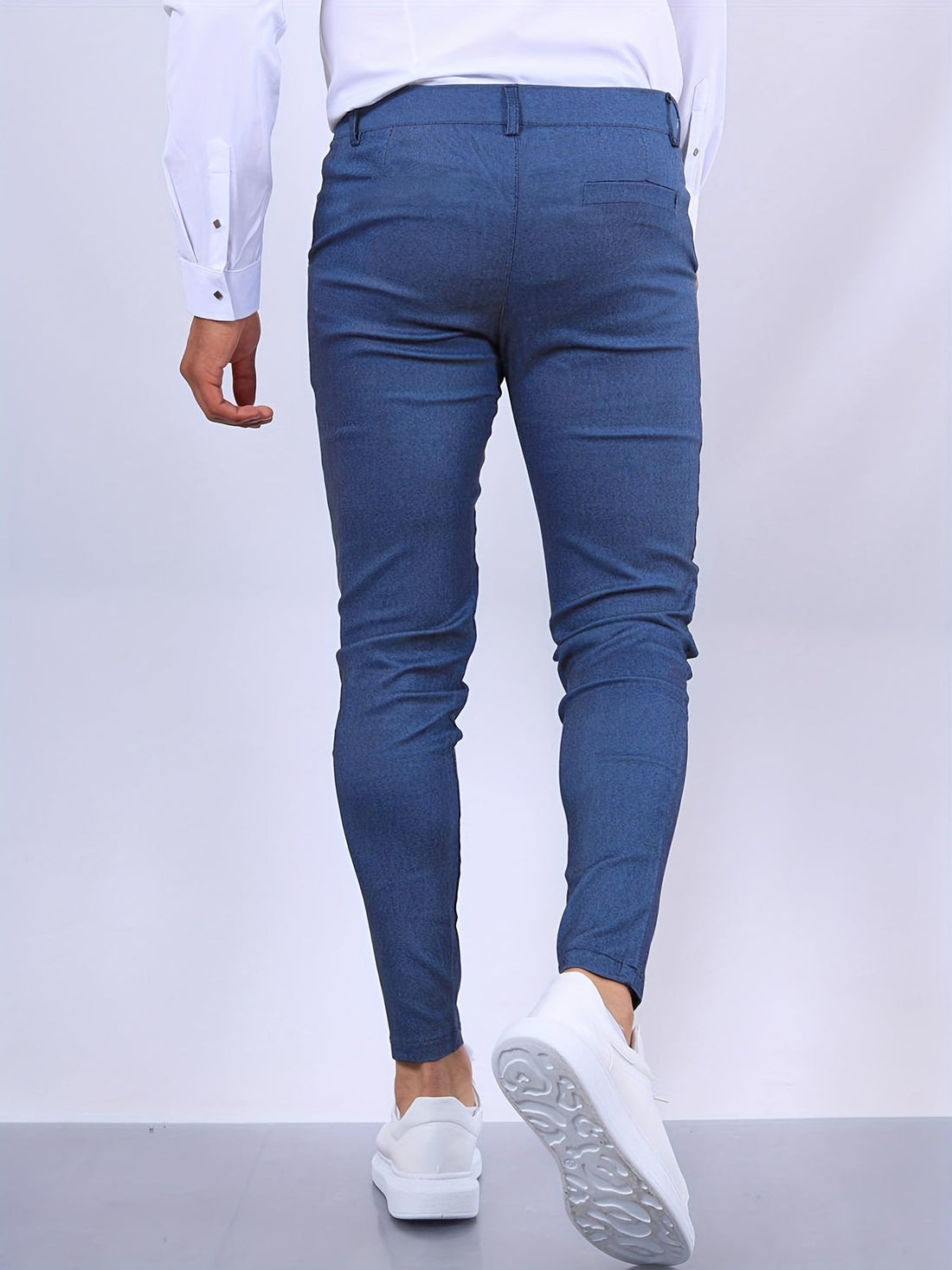 Herrbyxor slim fit – Avsmalnande ben – Elastisk midja – Smart vardagsstil