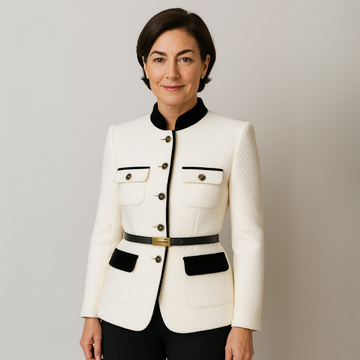 Damkavaj – Figursydd passform – Kontrastdetaljer – Elegant stil
