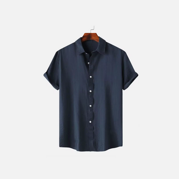Herrskjorta i linne – Kortärmad – Klassisk krage – Lätt sommarlook