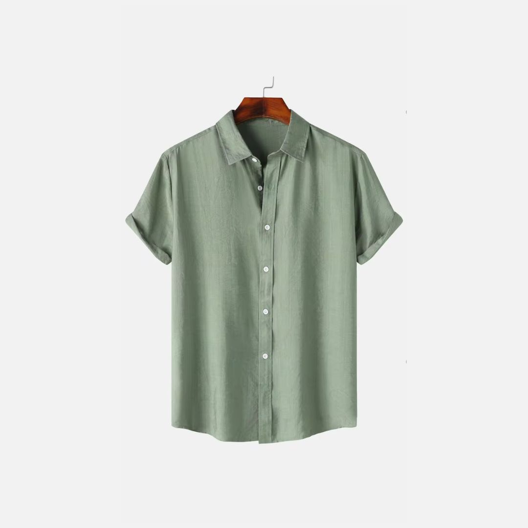 Herrskjorta i linne – Kortärmad – Klassisk krage – Lätt sommarlook