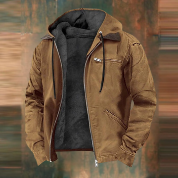 Herr outdoorjacka – Fleecefoder – Huva – Praktiska fickor