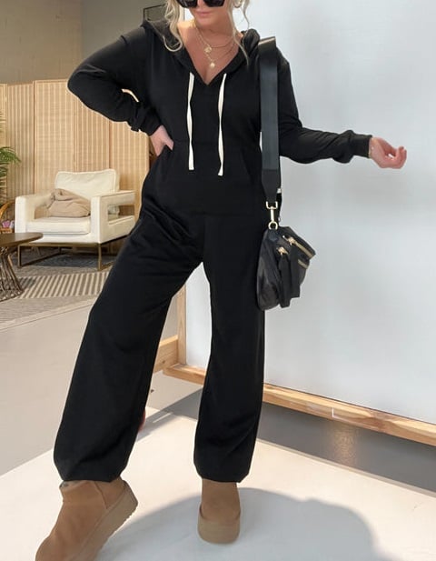 Damjumpsuit – Huva – Avslappnad passform – Bomull