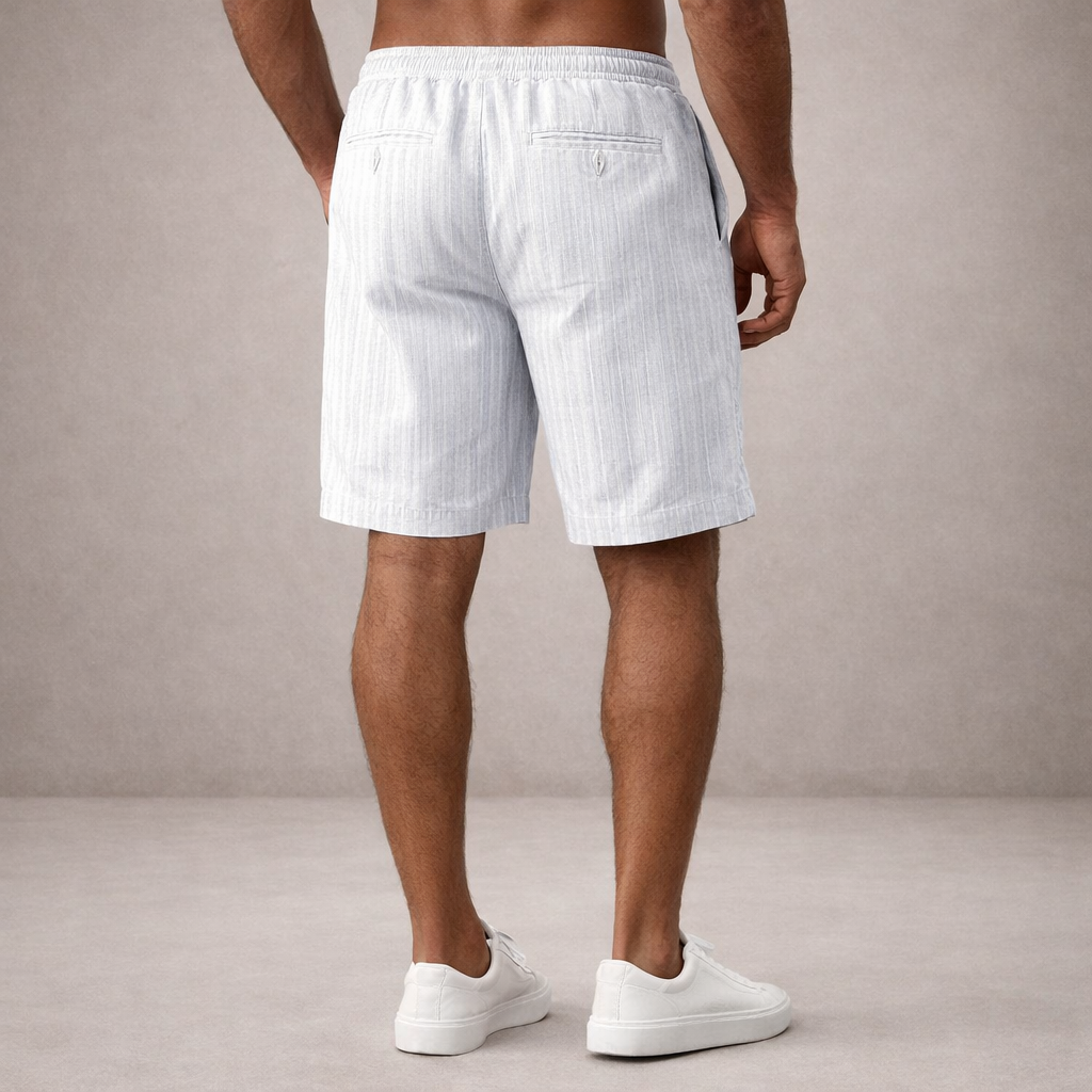 Herr Shorts – Randigt Mönster – Ledig Passform – Dragsko i Midjan