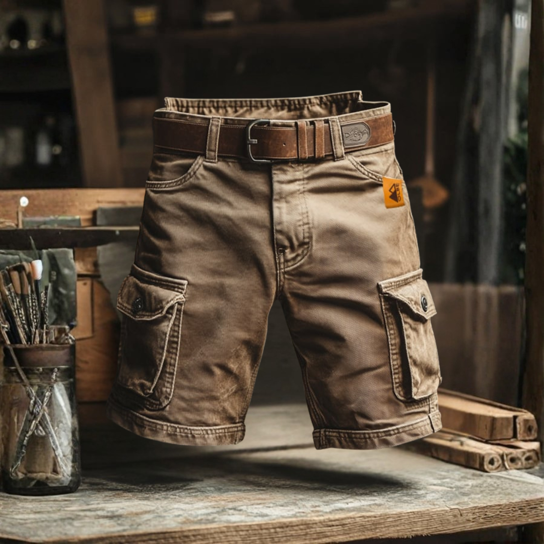 Herr Cargo Shorts – Cargofickor med Lock – Ledig Passform – Utomhus