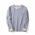 Herr Långärmad T-shirt – Rund Hals – Ribbade Muddar – Rak Passform – bild 1