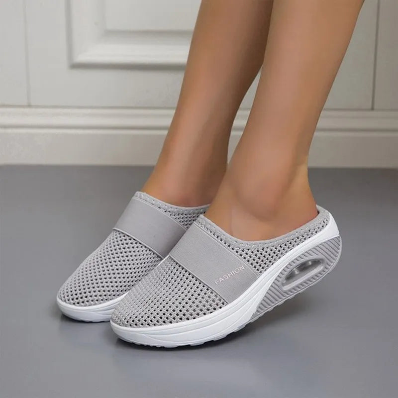 Dam Slip-in Sneakers – Nätovandel – Luftkuddesula – Ledig Passform