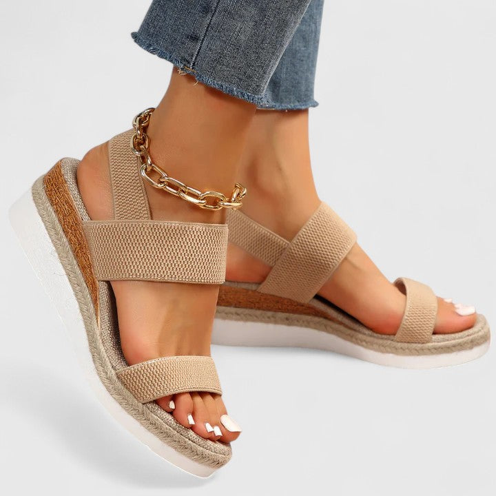 Dam Kilklackssandal – Elastiska Remmar – Espadrillsula – Sommarsandal