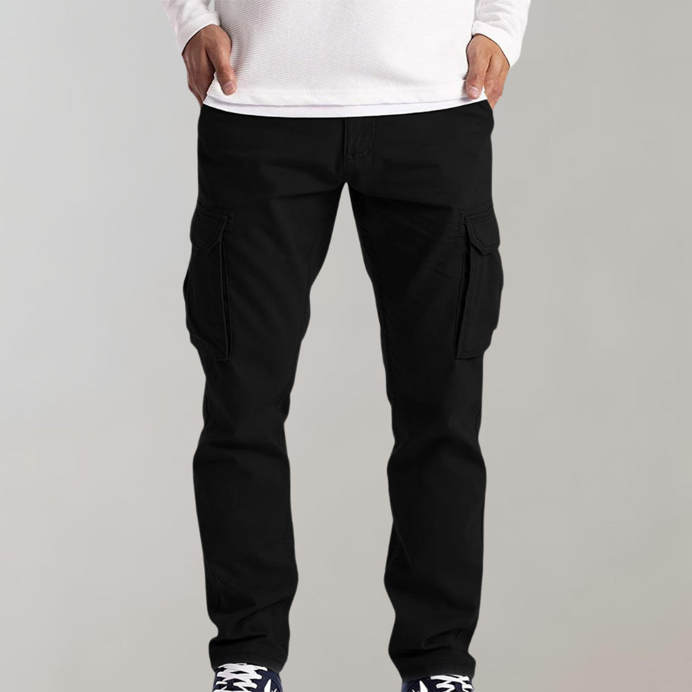 Herr cargobyxor – Bomull – Sidfickor – Regular fit