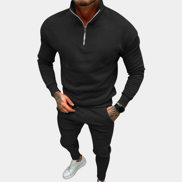 Herrträningsset – 2-delat sportset – Sweatshirt med dragkedja och joggingbyxor