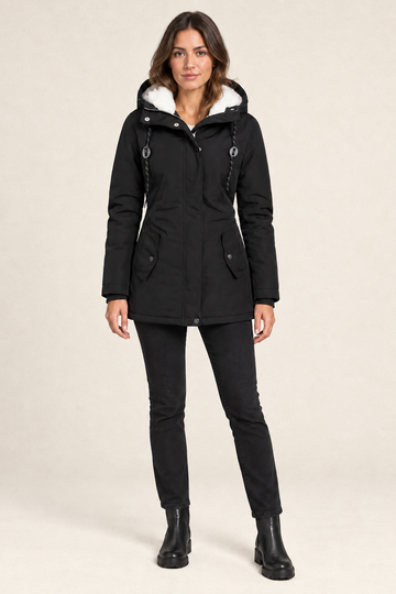 Damjacka – Parkacoat med huva – Komfortabel passform – Vinter