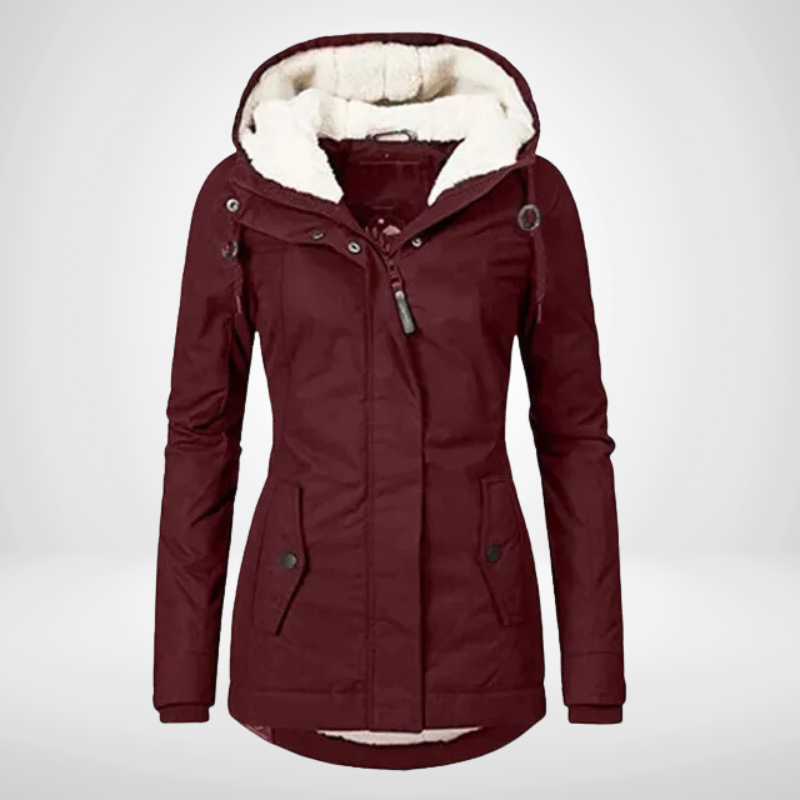 Damjacka – Parkacoat med huva – Komfortabel passform – Vinter