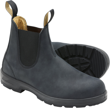 Herrstövlar – Skinnlook – Slip-on – Gummisula