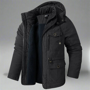 Herr vinterjacka – Utomhusjacka med huva – Fleecefodrad – Regular fit