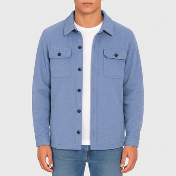 Herr casual jacka – Knappstängd skjortjacka – Regular fit – Vardagsbruk