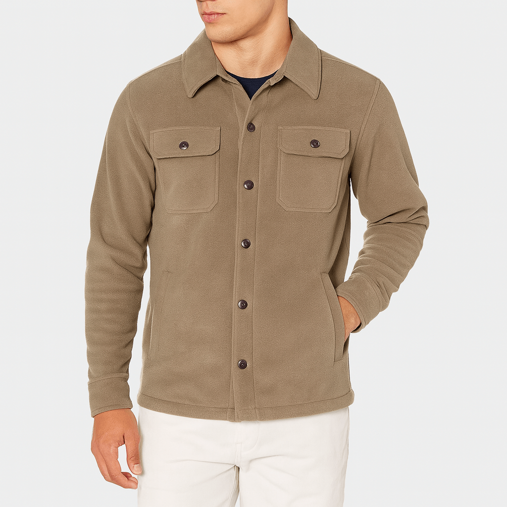 Herr casual jacka – Knappstängd skjortjacka – Regular fit – Vardagsbruk