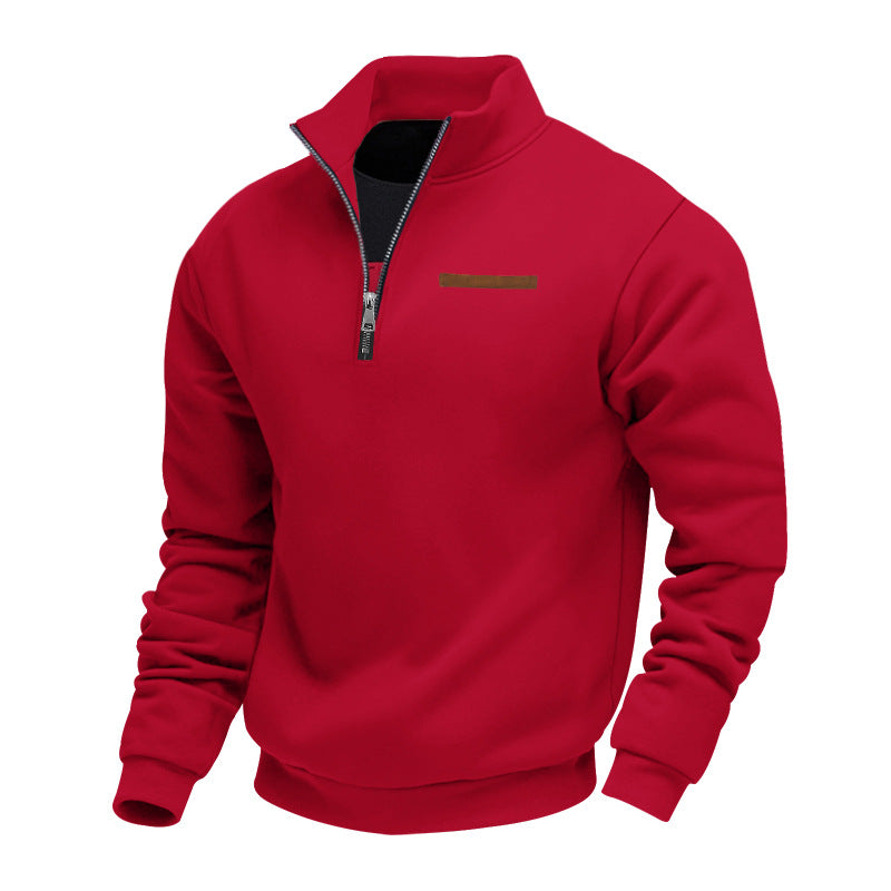 Herrtröja – Halv dragkedja – Mjuk fleece – Normal passform
