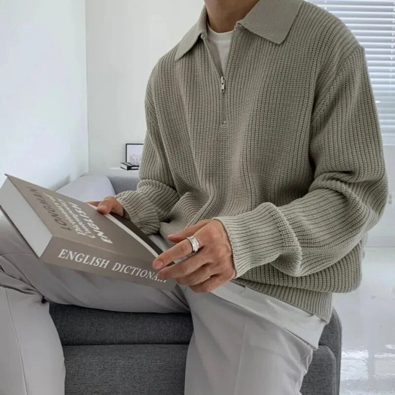 Herrtröja – Halv dragkedja – Krage – Relaxed fit
