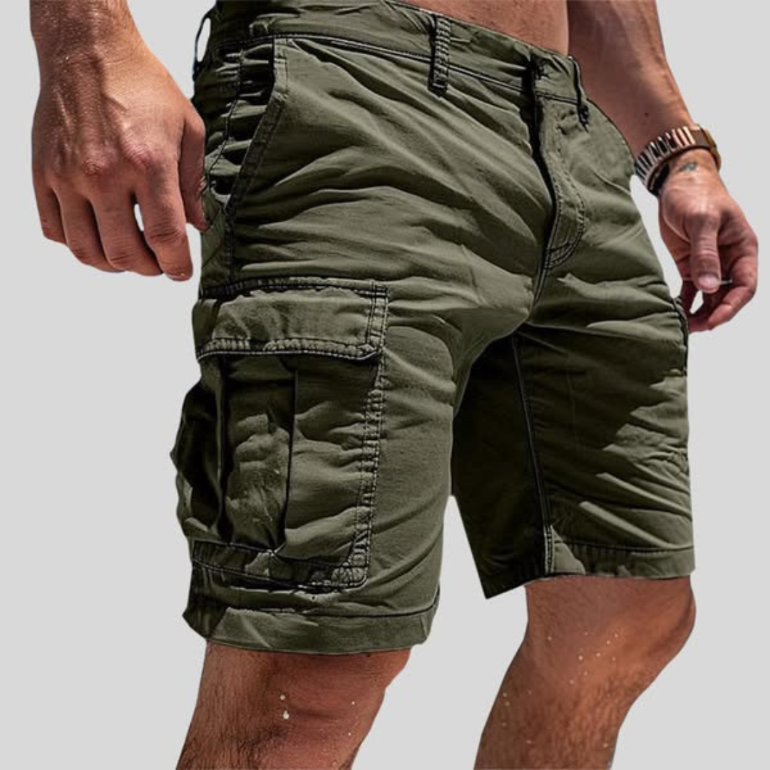 Herr Cargoshorts – Rymliga Cargofickor – Ledig Passform – Sommar