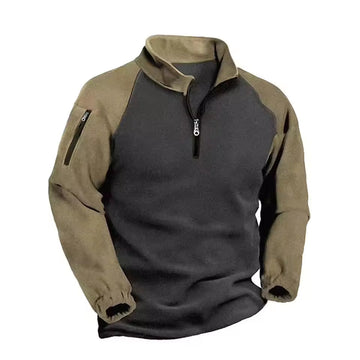 Herr fleece sweatshirt – Halv dragkedja – Ficka på ärmen – Outdoorstil