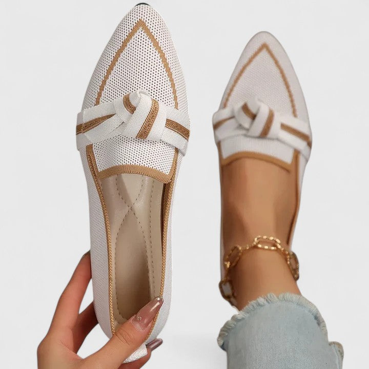 Dam Loafers – Spetsig Tå – Knutdetalj – Slip-On