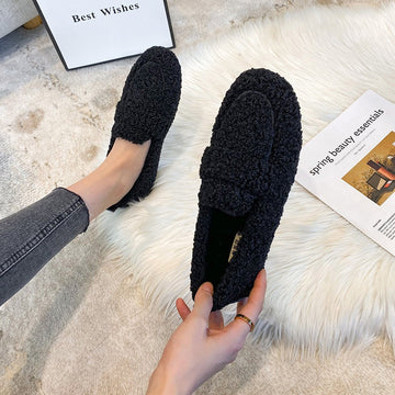 Damloafers – Mjuk fleece – Slip-on – Normal passform