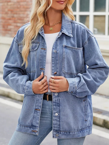 Denimjacka – Klassisk jeansjacka – Ledig passform – Knappstängning