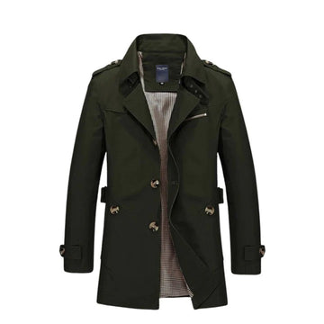Herr trenchcoat – Lätt bomullstwill – Justerbar passform – Klassisk stil