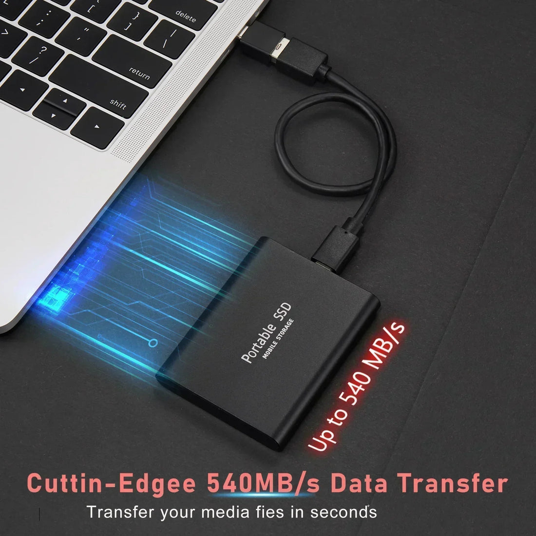 Portabel SSD – USB-C – Kompakt Design – Extern Lagringsminne