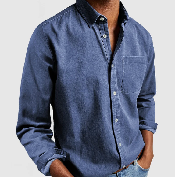 Herrskjorta – Regular fit – Långärmad – Bröstficka – Klassisk vardagsstil
