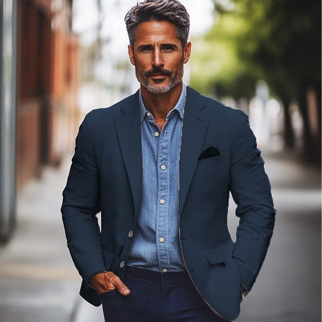 Herrblazer – Lättvävd bomull – Regular fit – Casual stil