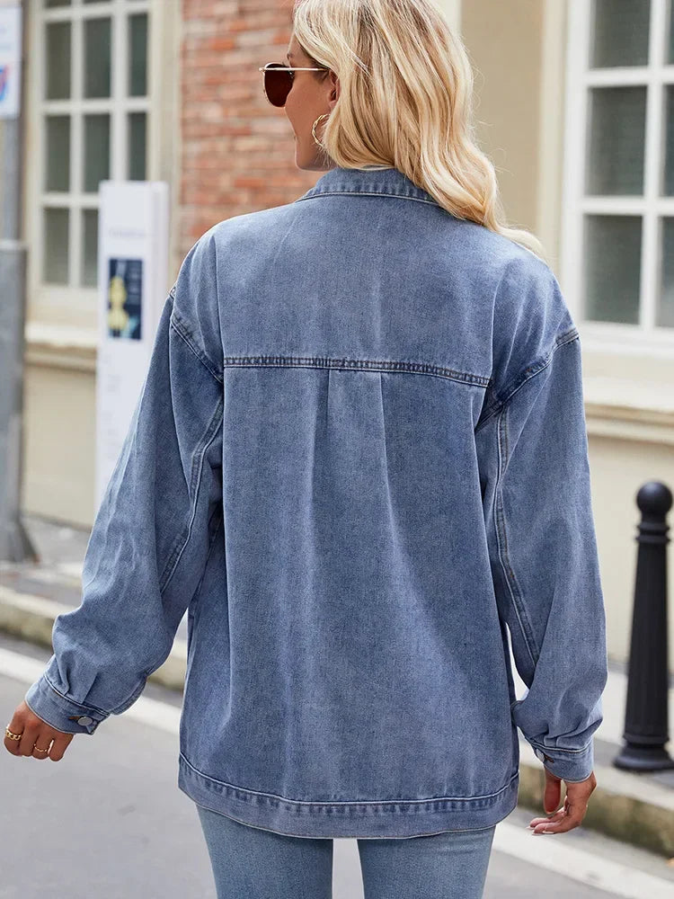 Denimjacka – Klassisk jeansjacka – Ledig passform – Knappstängning