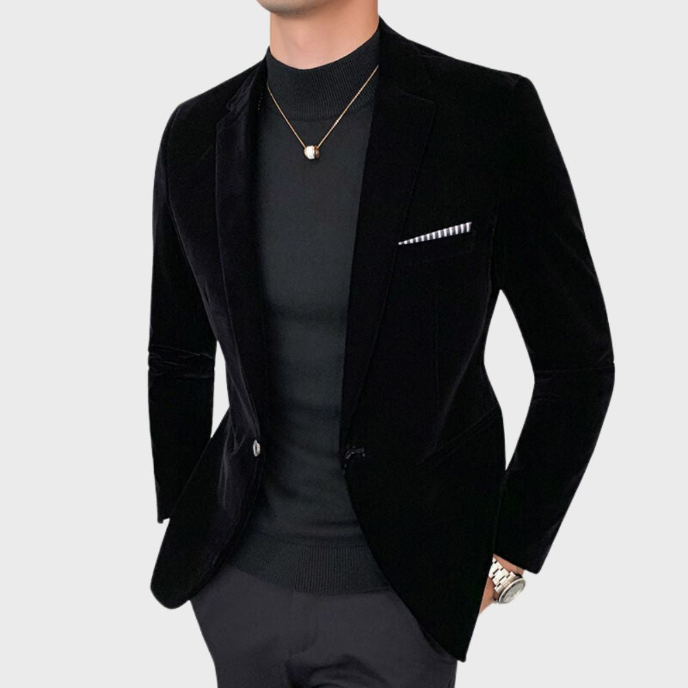 Herrblazer – Sammetskavaj – Slim fit – Formella tillfällen