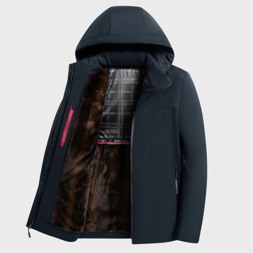 Herrjacka – Vinterjacka med pälsfoder – Huva – Regular fit