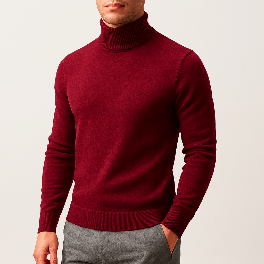 Herr polotröja – Stickad pullover – Regular fit – Casual & business