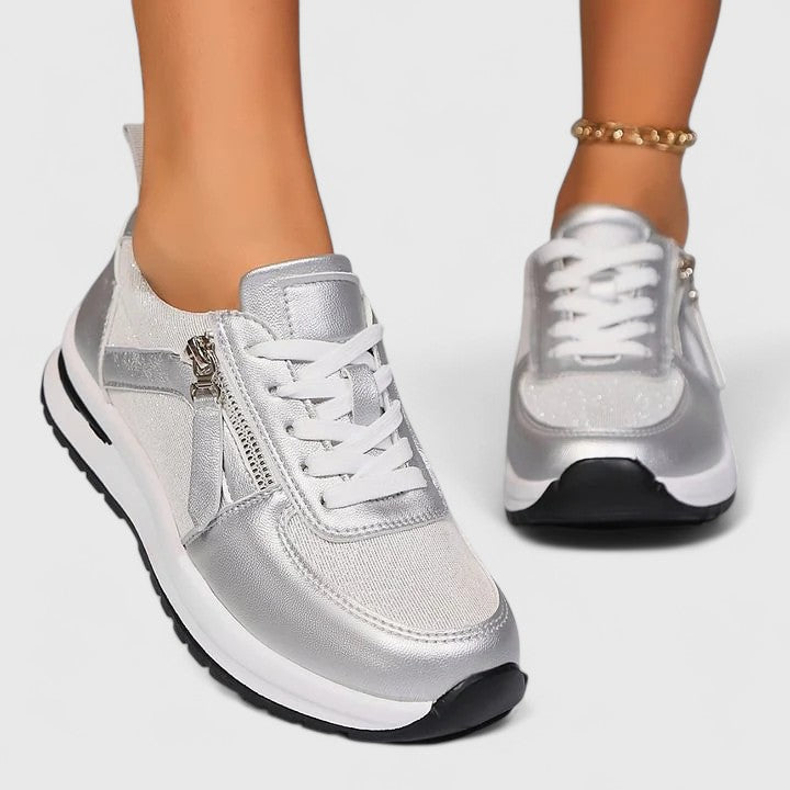 Dam Sneakers – Dragkedja – Snörning – Platåsula – bild 9