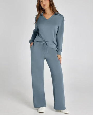 Dam loungewear set – Tvådelat set – Avslappnad passform – Mjukt material