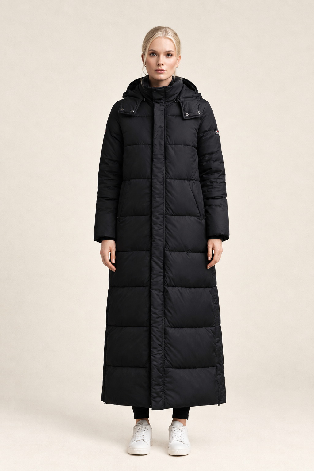 Damparka – Lång modell – Huva – Quiltad isolering, framifrån