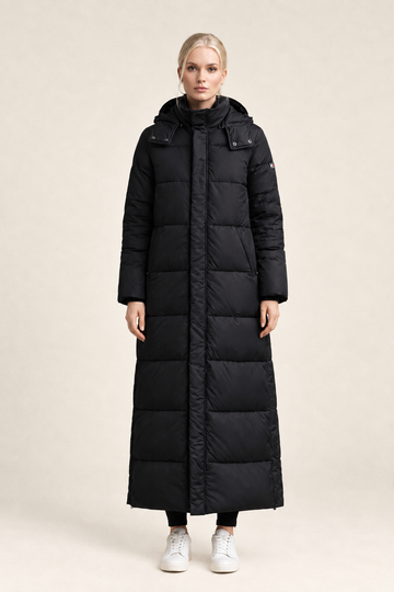 Damparka – Lång modell – Huva – Quiltad isolering, framifrån