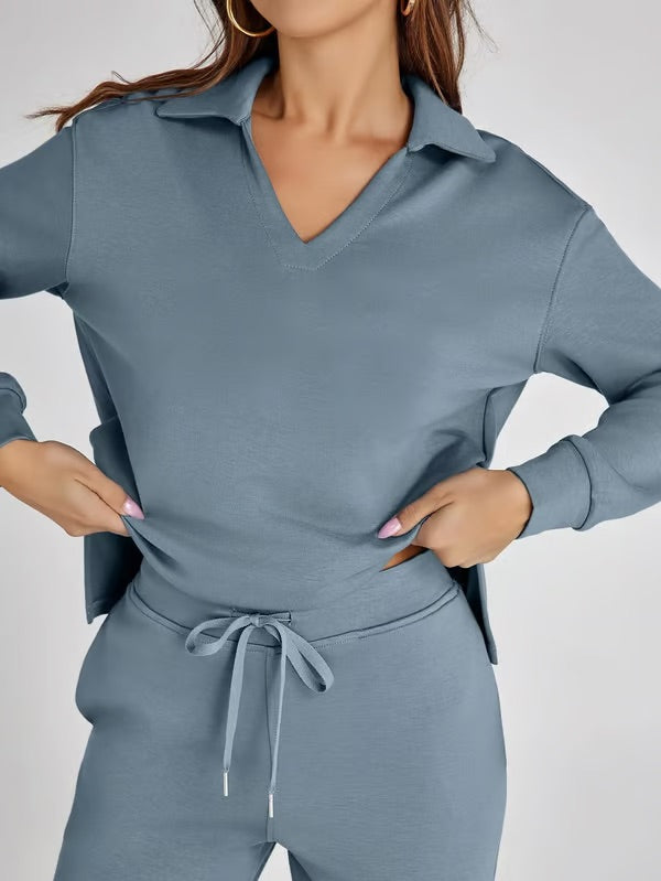 Dam loungewear set – Tvådelat set – Avslappnad passform – Mjukt material