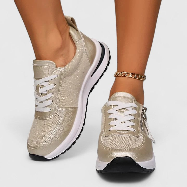 Dam Sneakers – Dragkedja – Snörning – Platåsula – bild 8