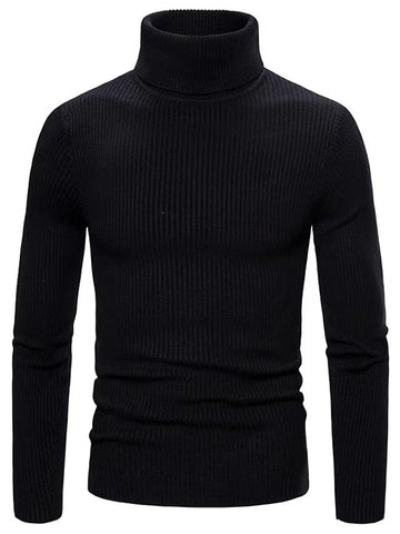 Herrpolotröja – Slim fit – Rullkrage – Klassisk stickning