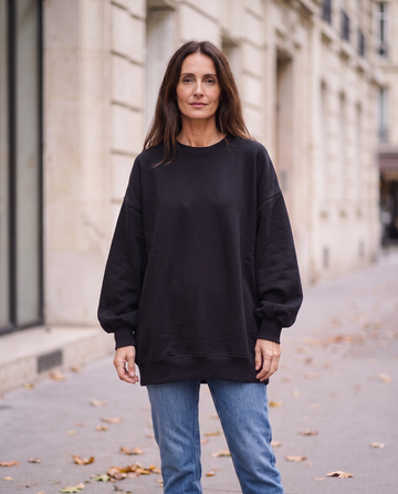 Dam Oversized Sweatshirt – Rund Hals – Lång Modell – Höst – bild 1