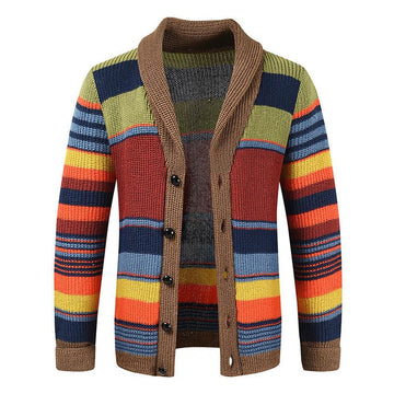 Herrcardigan – Stickad – Knappstängning – Avslappnad passform