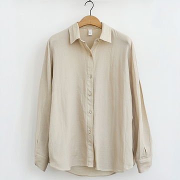 Herrskjorta – Casual fit – Långärmad – Linnelook – Tidlös design