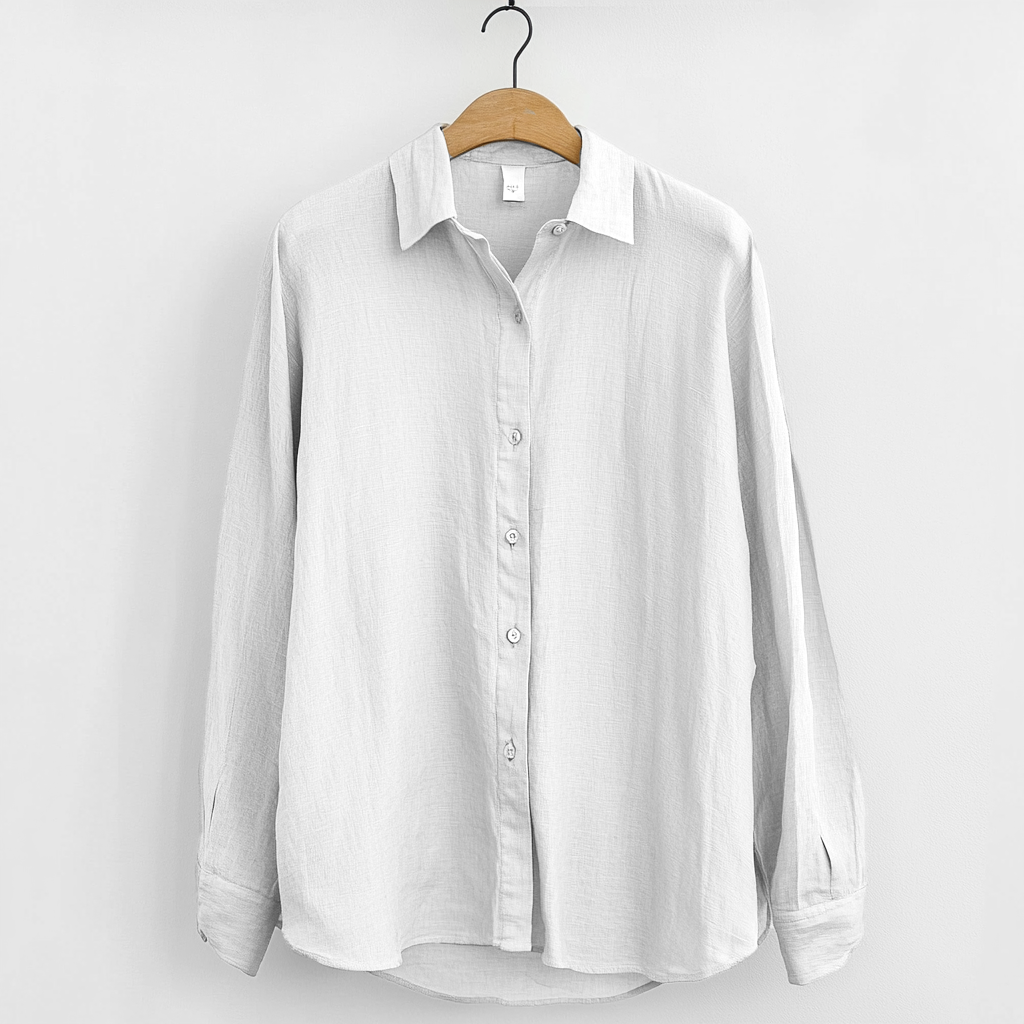 Herrskjorta – Casual fit – Långärmad – Linnelook – Tidlös design